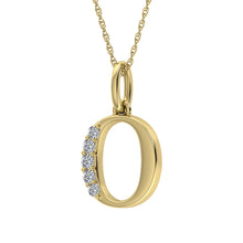 Load image into Gallery viewer, Diamond 1/20 Ct.Tw. Letter O Pendant in 10K Yellow Gold