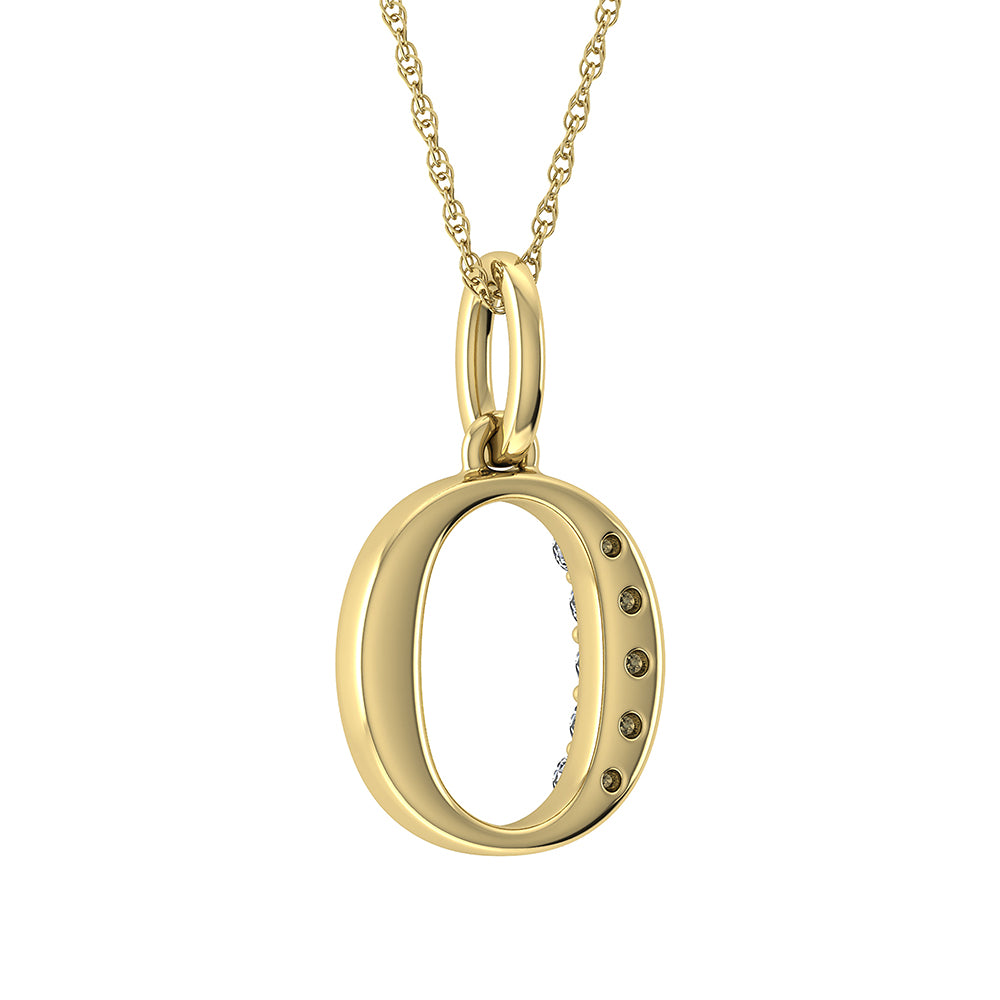 Diamond 1/20 Ct.Tw. Letter O Pendant in 10K Yellow Gold