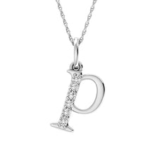 Cargar imagen en el visor de la galería, Diamond 1/20 Ct.Tw. Letter P Pendant in 10K White Gold