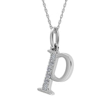 Load image into Gallery viewer, Diamond 1/20 Ct.Tw. Letter P Pendant in 10K White Gold