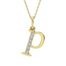 Load image into Gallery viewer, Diamond 1/20 Ct.Tw. Letter P Pendant in 10K Yellow Gold