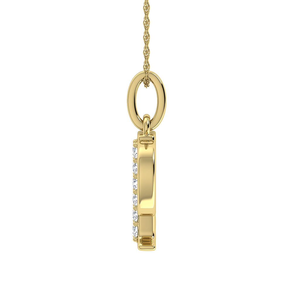 Diamond 1/20 Ct.Tw. Letter P Pendant in 10K Yellow Gold