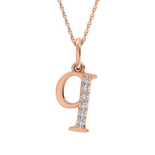 Cargar imagen en el visor de la galería, Diamond 1/20 Ct.Tw. Letter Q Pendant in 10K Rose Gold