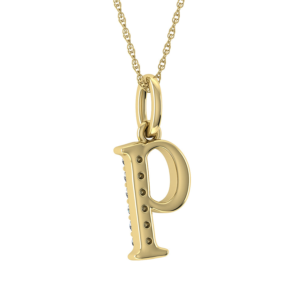 Diamond 1/20 Ct.Tw. Letter Q Pendant in 10K Yellow Gold