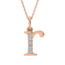 Load image into Gallery viewer, Diamond 1/20 Ct.Tw. Letter R Pendant in 10K Rose Gold