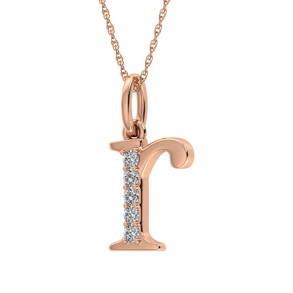 Diamond 1/20 Ct.Tw. Letter R Pendant in 10K Rose Gold