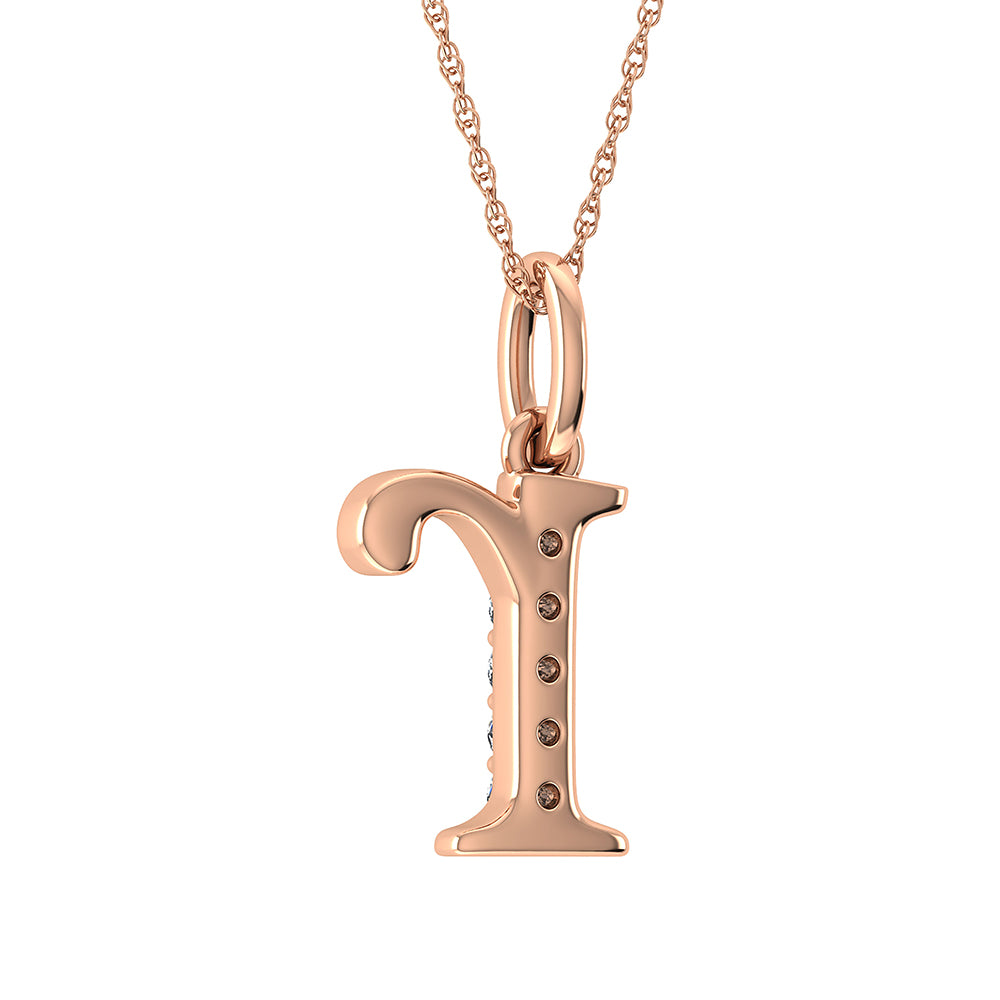 Diamond 1/20 Ct.Tw. Letter R Pendant in 10K Rose Gold