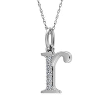 Load image into Gallery viewer, Diamond 1/20 Ct.Tw. Letter R Pendant in 10K White Gold