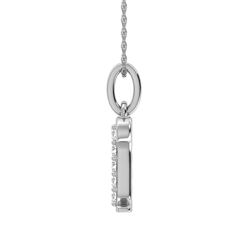 Diamond 1/20 Ct.Tw. Letter R Pendant in 10K White Gold