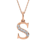 Diamond 1/20 Ct.Tw. Letter S Pendant in 10K Rose Gold