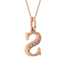 Load image into Gallery viewer, Diamond 1/20 Ct.Tw. Letter S Pendant in 10K Rose Gold