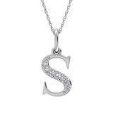 Diamond 1/20 Ct.Tw. Letter S Pendant in 10K White Gold