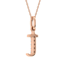 Load image into Gallery viewer, Diamond 1/20 Ct.Tw. Letter T Pendant in 10K Rose Gold