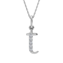 Load image into Gallery viewer, Diamond 1/20 Ct.Tw. Letter T Pendant in 10K White Gold