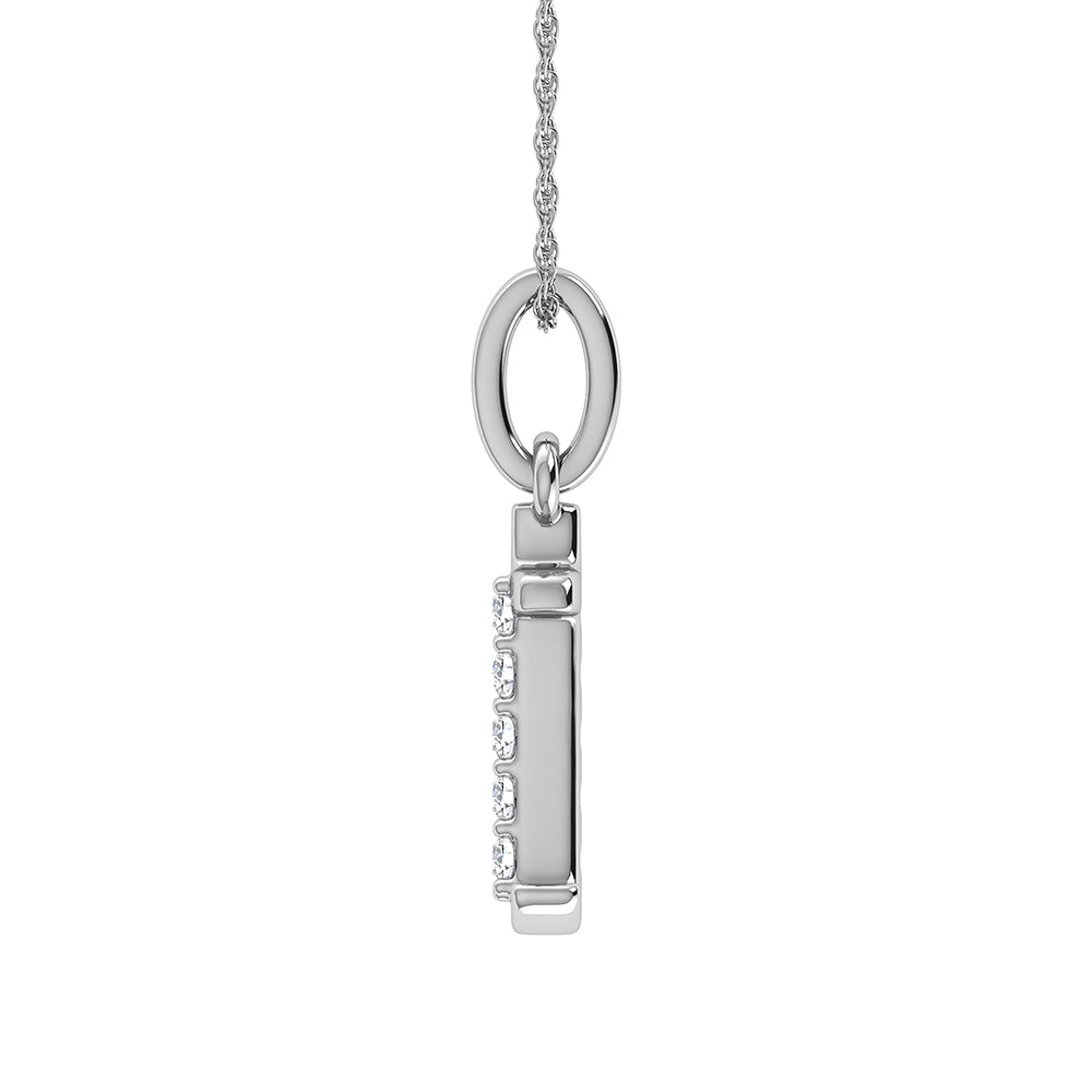 Diamond 1/20 Ct.Tw. Letter T Pendant in 10K White Gold