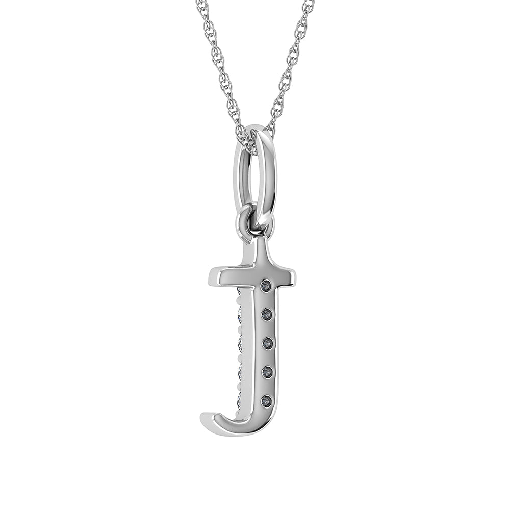 Diamond 1/20 Ct.Tw. Letter T Pendant in 10K White Gold