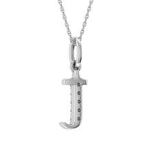 Load image into Gallery viewer, Diamond 1/20 Ct.Tw. Letter T Pendant in 10K White Gold