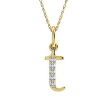 Load image into Gallery viewer, Diamond 1/20 Ct.Tw. Letter T Pendant in 10K Yellow Gold