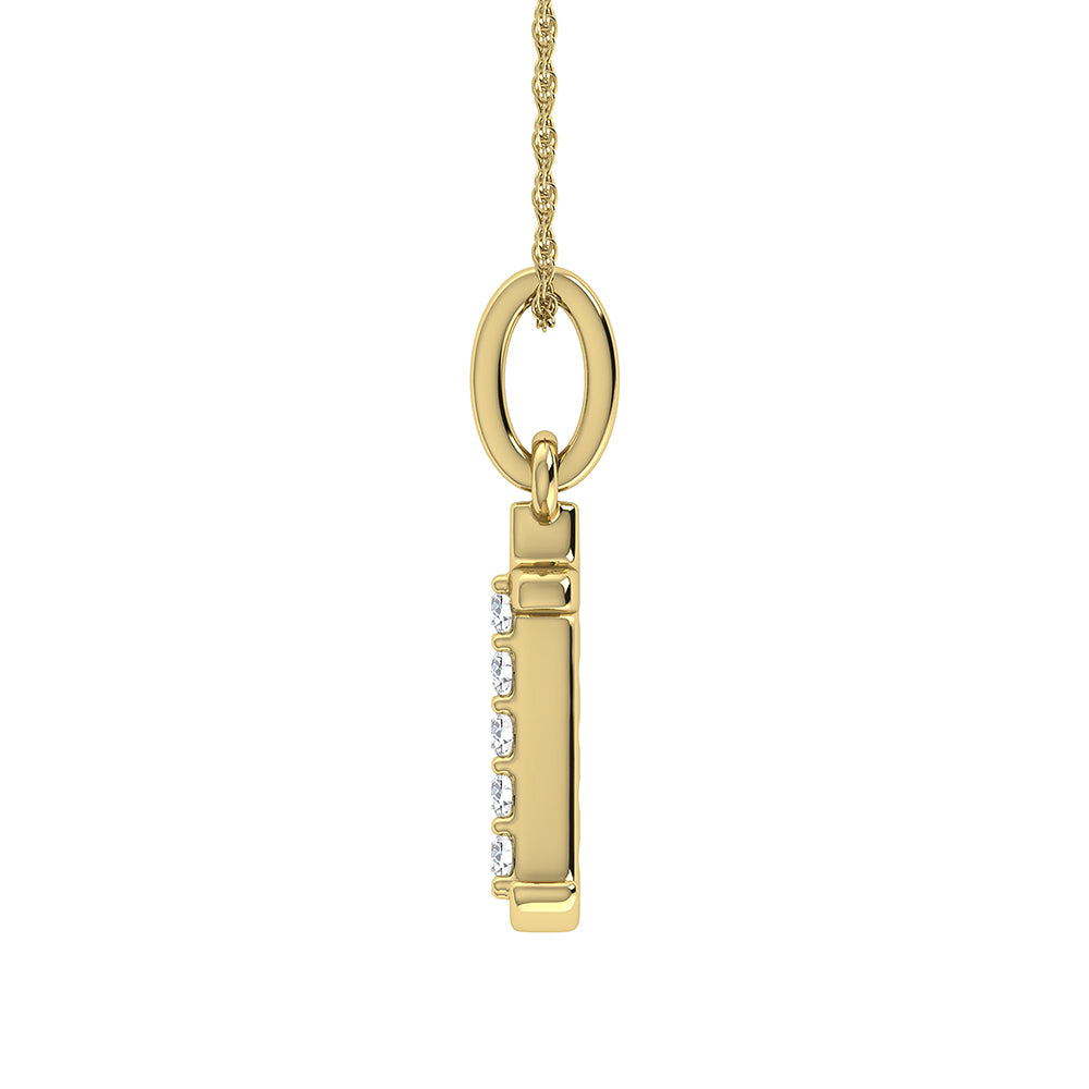 Diamond 1/20 Ct.Tw. Letter T Pendant in 10K Yellow Gold