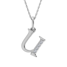 Cargar imagen en el visor de la galería, Diamond 1/20 Ct.Tw. Letter U Pendant in 10K White Gold