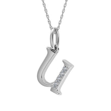 Load image into Gallery viewer, Diamond 1/20 Ct.Tw. Letter U Pendant in 10K White Gold