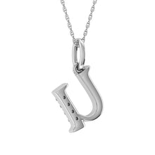 Load image into Gallery viewer, Diamond 1/20 Ct.Tw. Letter U Pendant in 10K White Gold