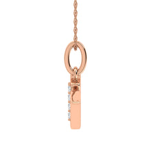 Load image into Gallery viewer, Diamond 1/20 Ct.Tw. Letter V Pendant in 10K Rose Gold