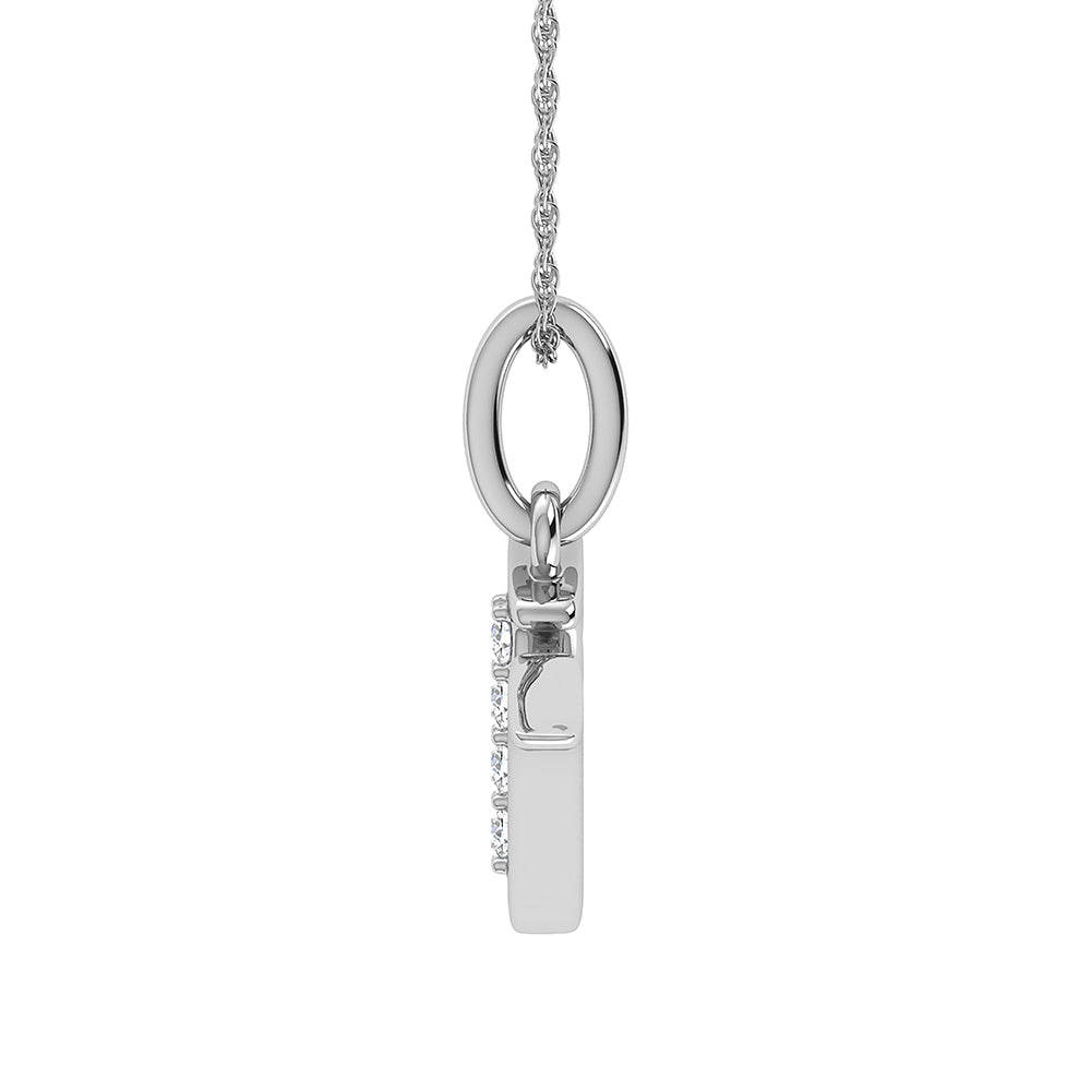 Diamond 1/20 Ct.Tw. Letter V Pendant in 10K White Gold