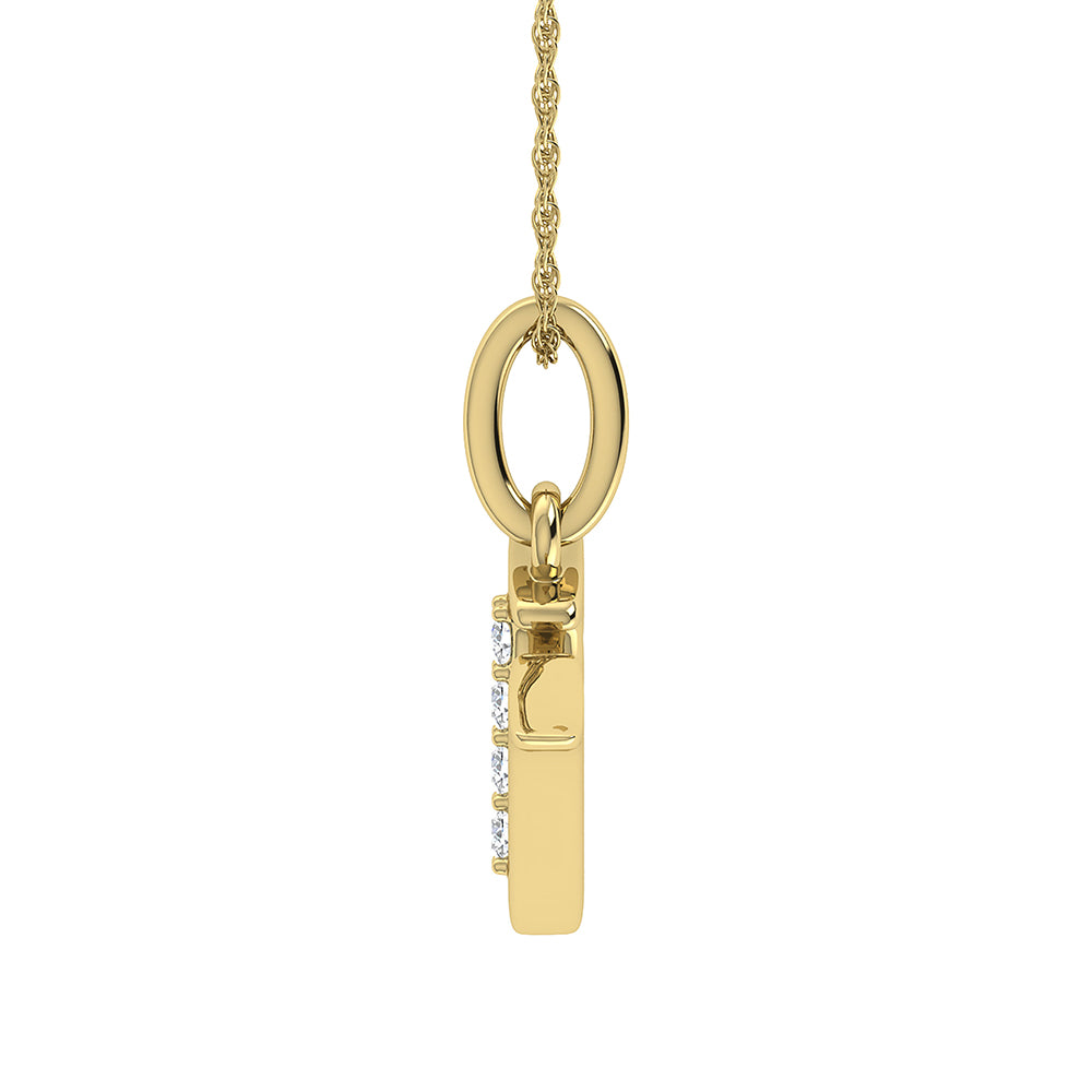 Diamond 1/20 Ct.Tw. Letter V Pendant in 10K Yellow Gold