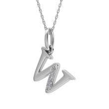 Cargar imagen en el visor de la galería, Diamond 1/20 Ct.Tw. Letter W Pendant in 10K White Gold