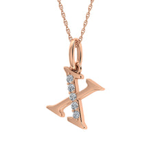 Load image into Gallery viewer, Diamond 1/20 Ct.Tw. Letter X Pendant in 10K Rose Gold