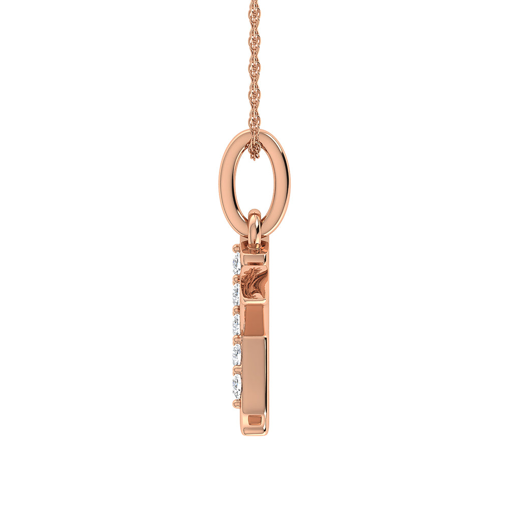 Diamond 1/20 Ct.Tw. Letter X Pendant in 10K Rose Gold