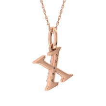 Load image into Gallery viewer, Diamond 1/20 Ct.Tw. Letter X Pendant in 10K Rose Gold