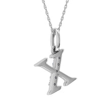 Load image into Gallery viewer, Diamond 1/20 Ct.Tw. Letter X Pendant in 10K White Gold