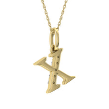 Load image into Gallery viewer, Diamond 1/20 Ct.Tw. Letter X Pendant in 10K Yellow Gold