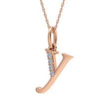 Load image into Gallery viewer, Diamond 1/20 Ct.Tw. Letter Y Pendant in 10K Rose Gold