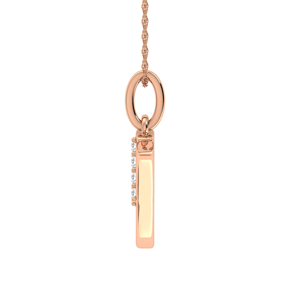 Diamond 1/20 Ct.Tw. Letter Y Pendant in 10K Rose Gold