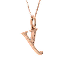 Load image into Gallery viewer, Diamond 1/20 Ct.Tw. Letter Y Pendant in 10K Rose Gold