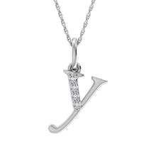 Load image into Gallery viewer, Diamond 1/20 Ct.Tw. Letter Y Pendant in 10K White Gold