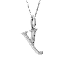 Load image into Gallery viewer, Diamond 1/20 Ct.Tw. Letter Y Pendant in 10K White Gold