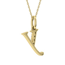 Load image into Gallery viewer, Diamond 1/20 Ct.Tw. Letter Y Pendant in 10K Yellow Gold