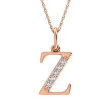 Load image into Gallery viewer, Diamond 1/20 Ct.Tw. Letter Z Pendant in 10K Rose Gold