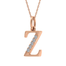 Load image into Gallery viewer, Diamond 1/20 Ct.Tw. Letter Z Pendant in 10K Rose Gold