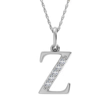 Load image into Gallery viewer, Diamond 1/20 Ct.Tw. Letter Z Pendant in 10K White Gold