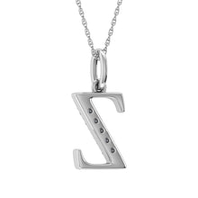 Load image into Gallery viewer, Diamond 1/20 Ct.Tw. Letter Z Pendant in 10K White Gold