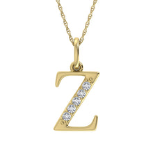 Load image into Gallery viewer, Diamond 1/20 Ct.Tw. Letter Z Pendant in 10K Yellow Gold