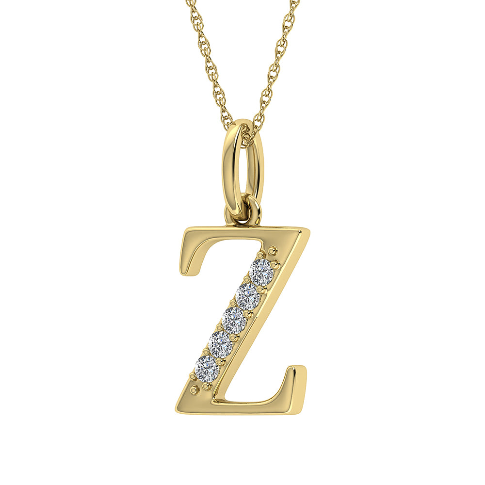 Diamond 1/20 Ct.Tw. Letter Z Pendant in 10K Yellow Gold