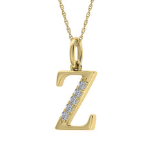 Load image into Gallery viewer, Diamond 1/20 Ct.Tw. Letter Z Pendant in 10K Yellow Gold