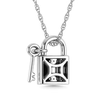 Cargar imagen en el visor de la galería, Diamond 1/20 Ct.Tw. Lock and Key Pendant in 925 Silver