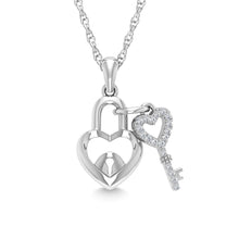 Cargar imagen en el visor de la galería, Diamond 1/20 Ct.Tw. Lock Pendant in 925 Silver